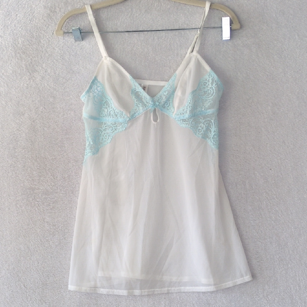 Gilligan & O'Malley Women's Sheer‎ Lace Chemise Slip Size M